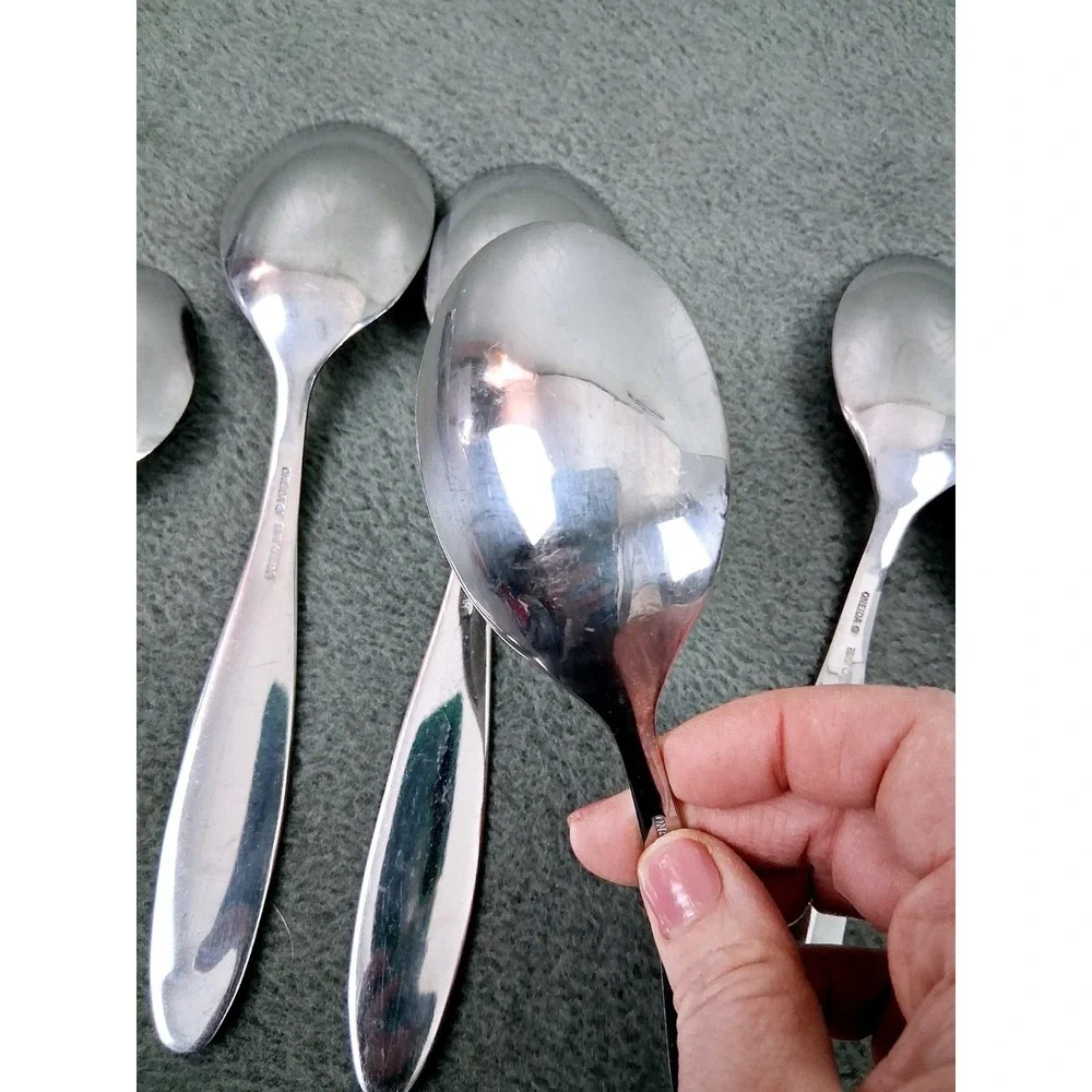 Assorted Lot Serving Spoons 10pc Oneida Vintage Solex‎ Inox Cottagecore Floral
